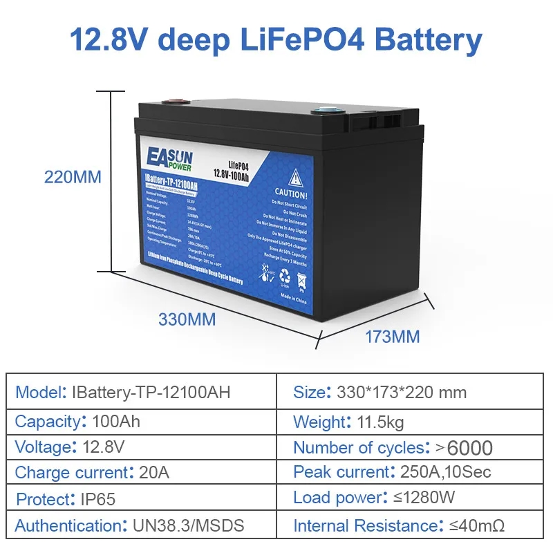 OEM Deep Cycle Lifepo4 Battery Packs: 12V/24V/48V