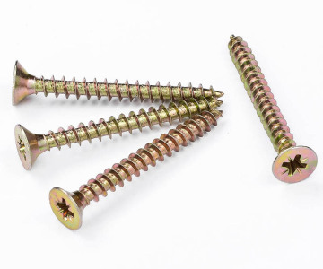 Skru Chipboard berkualiti tinggi: Saiz 2.9mm hingga 6.3mm, bersalut zink, jenis 17 dan DIN 7505