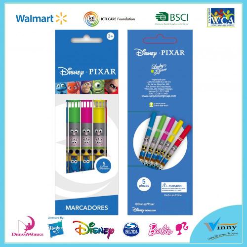 Disney Pixar 5 Piece Marker Set