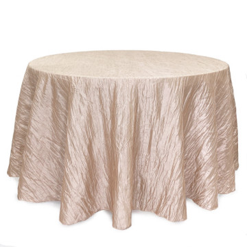 Pink Crinkle Taffeta Round Tablecloth, 132 Inch, Wedding Fancy Tablecloth