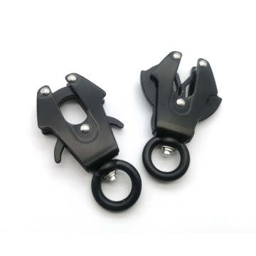 2022 Trending Customizable Black Aviation Aluminum Frog Clip Metal Quick-Release Buckle for Pet Collars