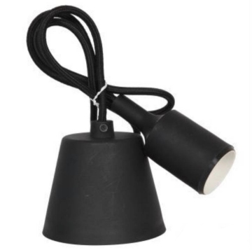 E27 Silicone Lamp Holder with 1 Meter Woven Rope and Plastic Lamp Base