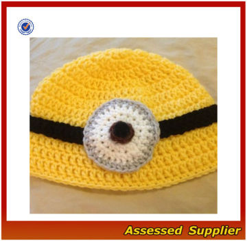 MNH012/ minion crocheted hat/ minion crochet beanies/ cartoon character minion hat