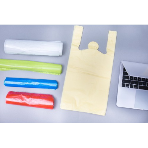 High Quality Customized Printing HDPE LDPE PE Shopping Bag Handle T-Shirt Bags with Logo