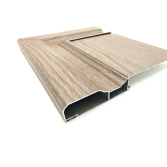 6063 T5 Wooden Grain Aluminum Frame Kitchen Cabinet Wardrobe Profile with LED