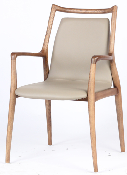 Nordic Style Solid Wood Dining Chairs Room Furniture Restaurant En PU Leather Chair