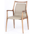 Nordic Style Solid Wood Dining Chairs Room Furniture Restaurant En PU Leather Chair