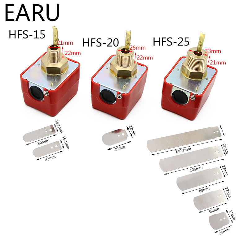 Paddle Water Pump Flow Sensor Switch Water Flow Switch HFS-25 HFS-20 HFS-15 NPT 1" 1/2" 1/4" Liquid Level Controller Switch