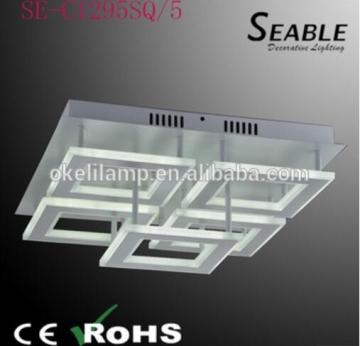 Matt white/black acrylic and aluminium LED ceiling lamp