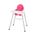 Chaise haute pour bébé en plastique avec pieds en acier inoxydable