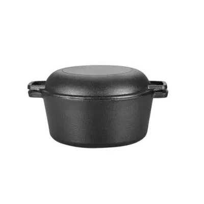 Double Skillet Heavy Duty Cookware Picnic Camping Generic Cast Iron Dutch Oven