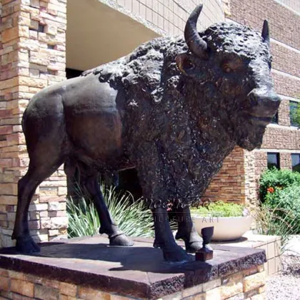 High quality bronze bison buffalo