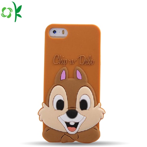 Couverture faite sur commande de téléphone portable de figure animale de silicone