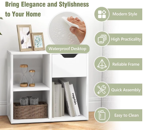Modern White Freestanding Display Rack