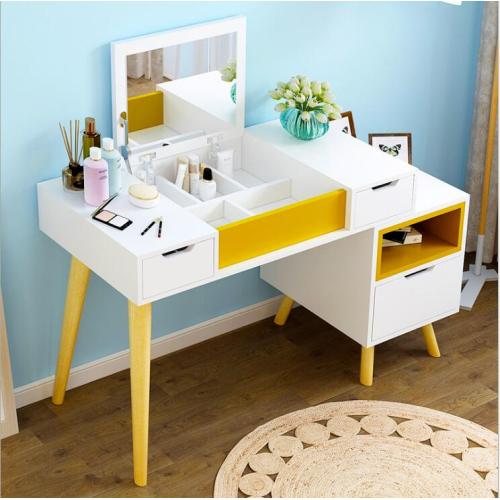 Wooden Dressing Table with Drawers Yellow Makeup Dresser Wardrobe Dressing Table Designs Supplier