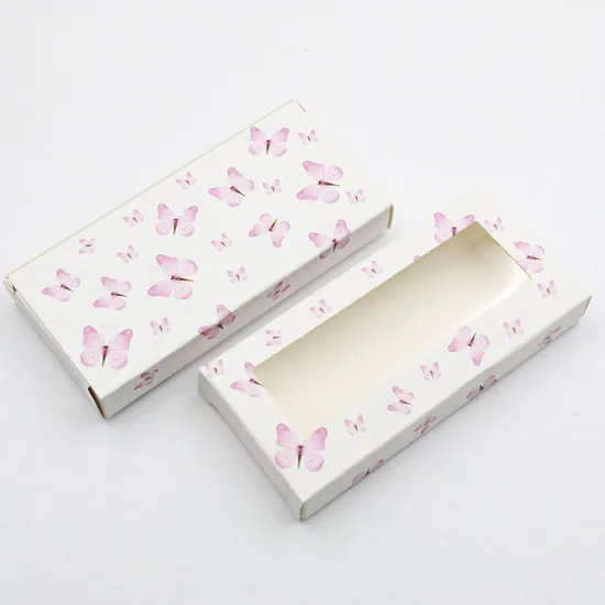 Custom Printed Paper Eyelash Boxes with Clear Window