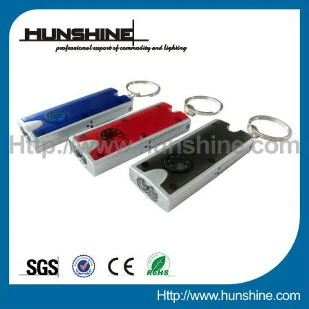 cheap small children rectangle led keychain light with 2led