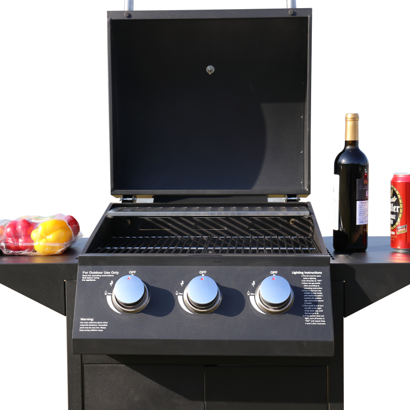 New Design Deluxe 3-Burner Liquid Propane Outdoor BBQ gas grill and Charcoal Combo Grills Patio Backyard Cooking
