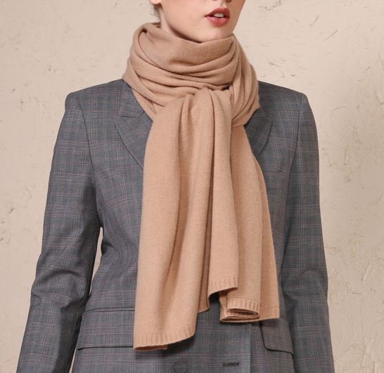 80% Wool 20% Cashmere Knitted Scarf -6