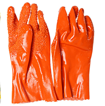 PVC Pellet Gloves - Orange Gardening Work Safety Gloves