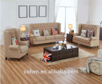 2015 new arrival European white fabric sofa designs with crystal buttons SF004
