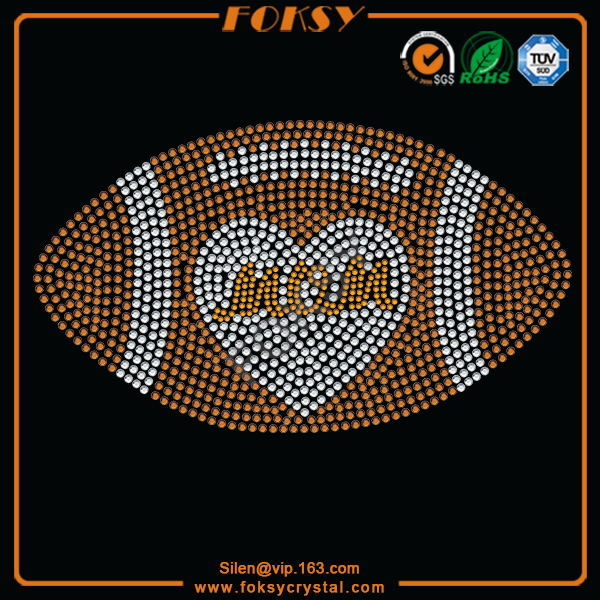 football rhinestone transfer