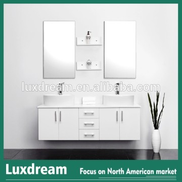 Wall Mounted Bathroom Vanity woth Double Vessel Sink