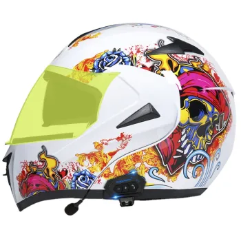 Custom DOT Approved Full Face Motorcycle Helmet with Bluetooth