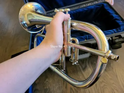 High Quality Bach Flugelhorn Bb Trumpet 183 Silver Popular Musical instrument With Case Free Shipping