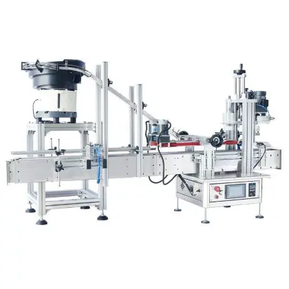 Automatic Screw Capping Machines for Plastic Bottles with Vibratory Feeder