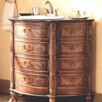 Wooden Cabinet of Size 38 x 21 x 36 Inches with Printed Designs on the Drawers