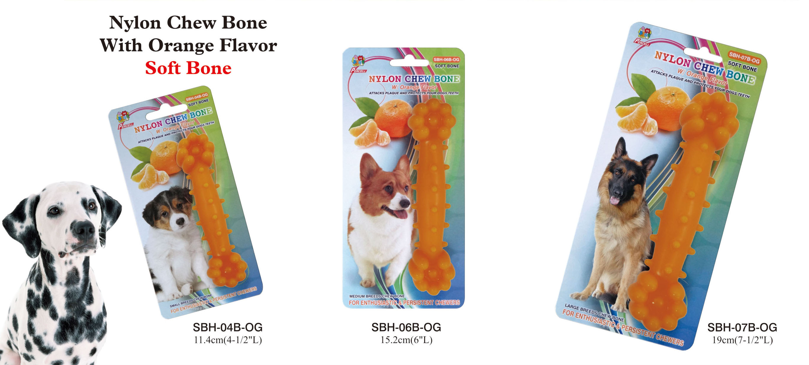 orange scented nylon chew bone - small, medium and large