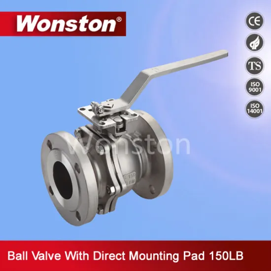2PC Flanged Ball Valve with New Design Direct Mounting Pad 150lb