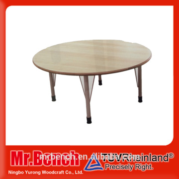 Round Activity Table with Natural Thermal Fused Laminate Top and Height Adjustable Pre-School Legs