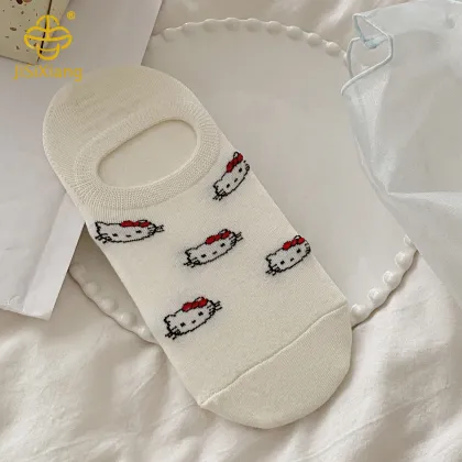 Korean version KT cat boat socks anti slip shallow mouth invisible socks
