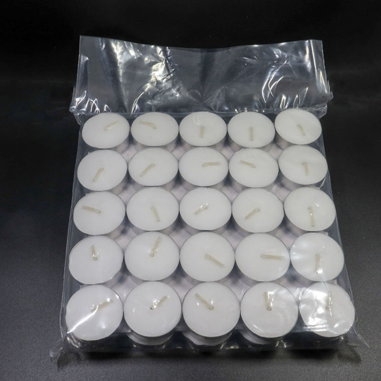 100pc White Unscented Wax Tea Lights Candles with 4 Hour Burn Time