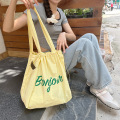 Recycle Drawstring Cotton Bag With Custom Logo Printed