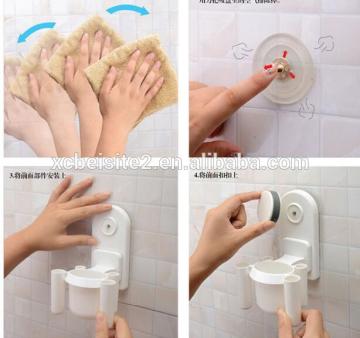 CY147 Bathroom Accessories Toothbrush Holder Cup Wall Mount Sucker Toothbrush Holder Organizer