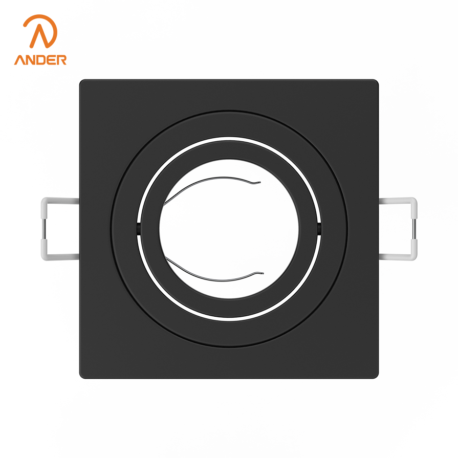 Cadre de downlight réglable carré moderne noir et blanc