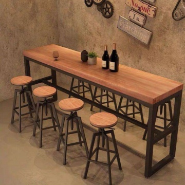 2023 Commercial Wood Top Metal Leg High Bar Table for Kitchens and Restaurants