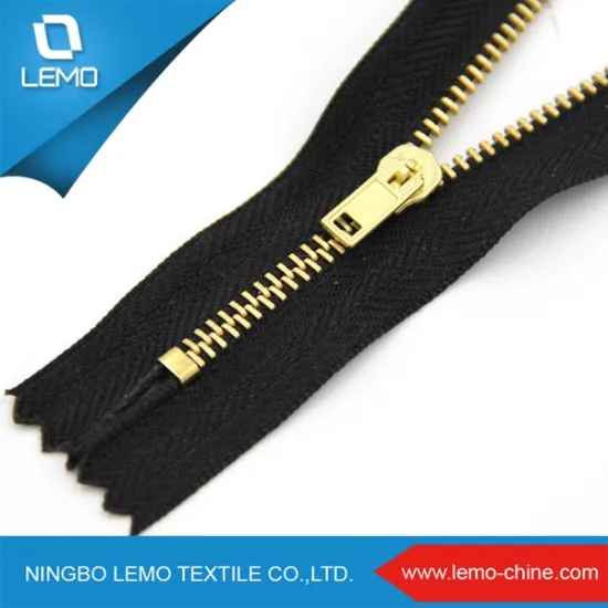 4# Wholesale Jacket Black Gold-Plated Teeth Metal Zipper