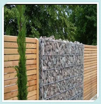 welded gabion box boundary stone wall