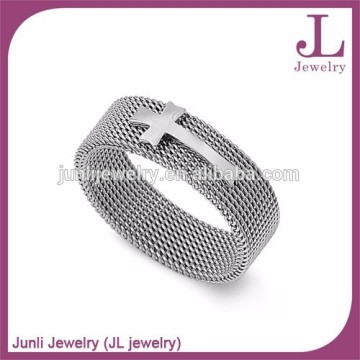 10mm Stainless Steel Mens Mesh Ring Steel Screen Rings
