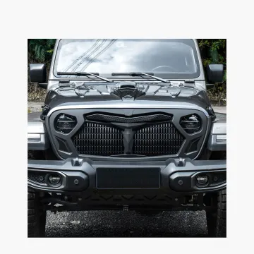 Matt Black Front Mesh Grille for Jeep Wrangler JL 2018+ - Maiker Accessories