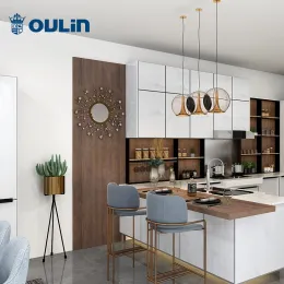 Kitchen Furniture Cabinet Designs Kitchen Cabinet Smart Kichenpull Out Cabnet Simple Wooden Solid Wood Modern Apartment CN;ZHE