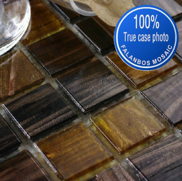 Black And Gold Thread Glass Mosaic