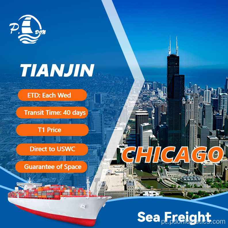 Frete marítimo de Tianjin para Chicago