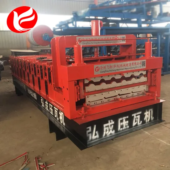 Double deck layer roofing sheet rolling machine