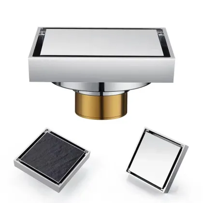 Bathroom tile insert brass sink floor drainer waste