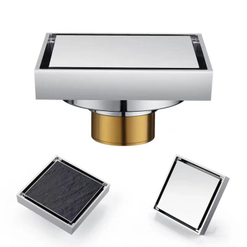 Bathroom tile insert brass sink floor drainer waste